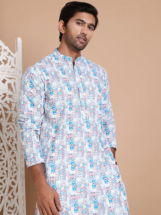 Printed and Emrbroidered Kurta Pyjama Set