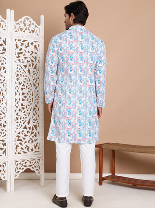 Printed and Emrbroidered Kurta Pyjama Set