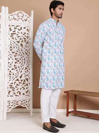 Printed and Emrbroidered Kurta Pyjama Set