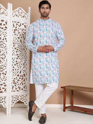 Printed and Emrbroidered Kurta Pyjama Set