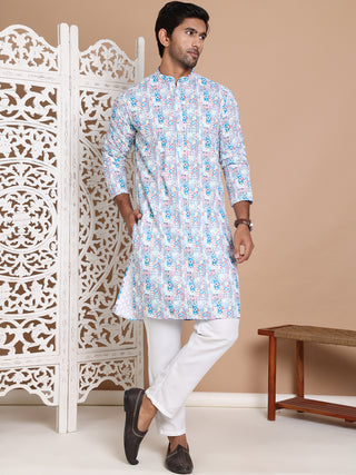 Printed and Emrbroidered Kurta Pyjama Set