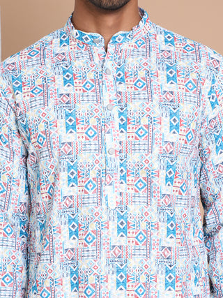 Printed and Emrbroidered Kurta Pyjama Set