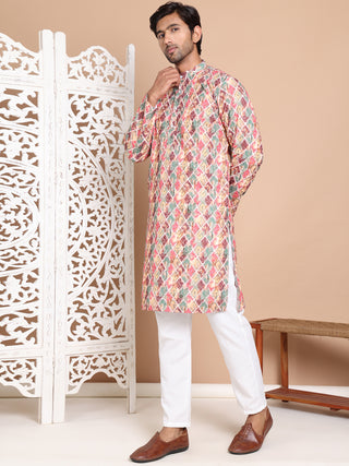 Printed and Emrbroidered Kurta Pyjama Set