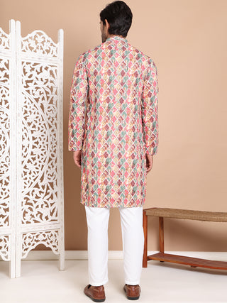 Printed and Emrbroidered Kurta Pyjama Set