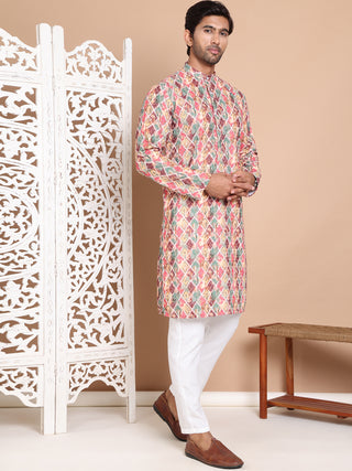 Printed and Emrbroidered Kurta Pyjama Set