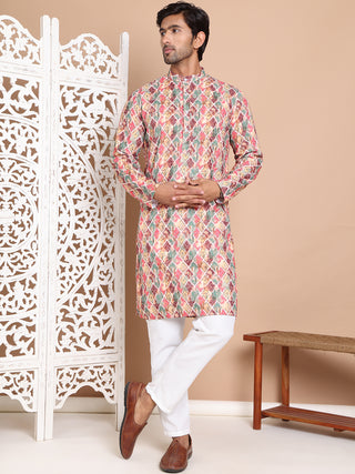 Printed and Emrbroidered Kurta Pyjama Set