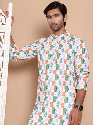 Printed and Emrbroidered Kurta Pyjama Set