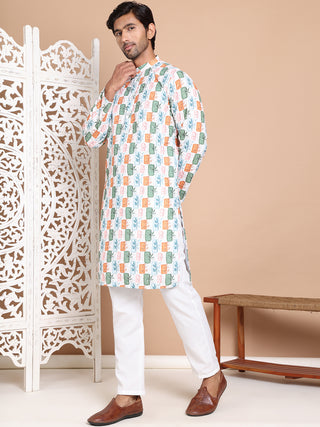 Printed and Emrbroidered Kurta Pyjama Set