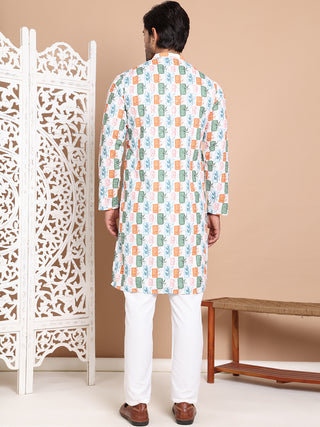 Printed and Emrbroidered Kurta Pyjama Set