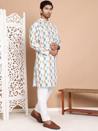 Printed and Emrbroidered Kurta Pyjama Set