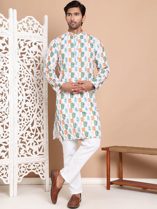 Printed and Emrbroidered Kurta Pyjama Set