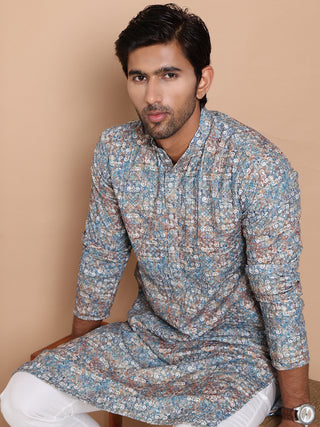 Printed and Emrbroidered Kurta Pyjama Set