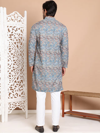 Printed and Emrbroidered Kurta Pyjama Set