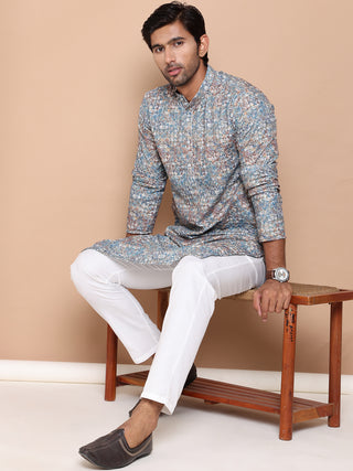 Printed and Emrbroidered Kurta Pyjama Set