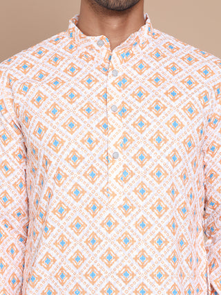 Printed and Emrbroidered Kurta Pyjama Set