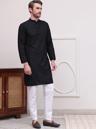 Embroidered Cotton Kurta with Pyjama