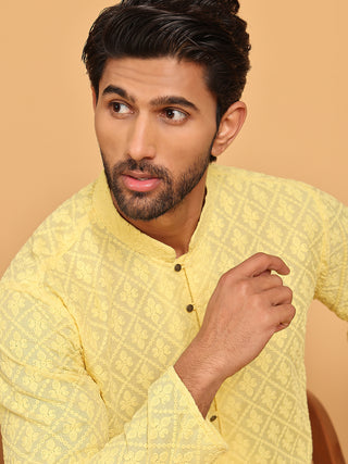 Embroidered Cotton Kurta with Pyjama