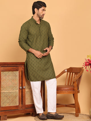 Embroidered Cotton Kurta with Pyjama