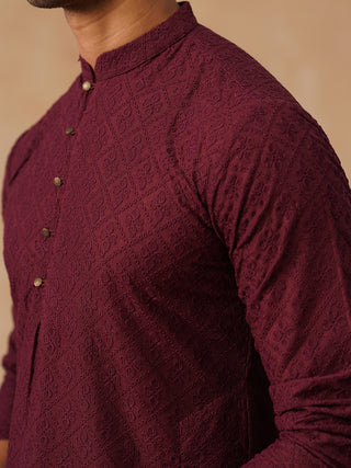 Embroidered Cotton Kurta with Pyjama