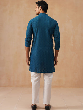 Embroidered Cotton Kurta with Pyjama