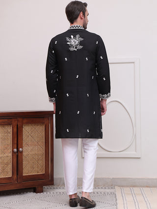 Floral Embroidered Kurta Pyjama Set