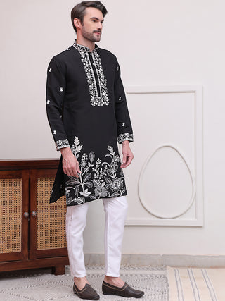 Floral Embroidered Kurta Pyjama Set