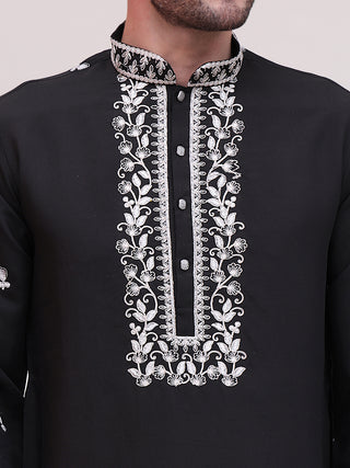 Floral Embroidered Kurta Pyjama Set