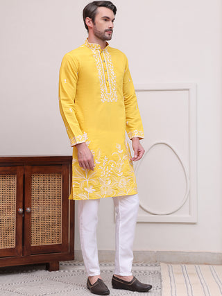 Floral Embroidered Kurta Pyjama Set