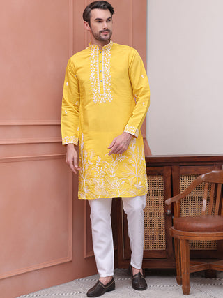 Floral Embroidered Kurta Pyjama Set