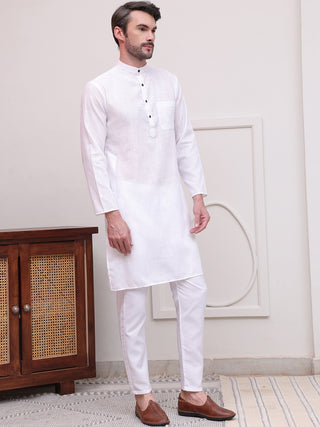 Pure Cotton Solid Kurta Pyjama Set