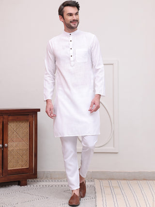 Pure Cotton Solid Kurta Pyjama Set