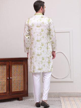 Stone Print With Embroidered kurta Set