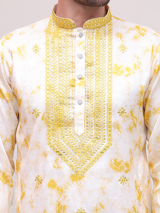 Stone Print With Embroidered kurta Set