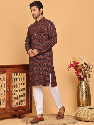 Sequin & Embroidered Kurta with Pyjamas