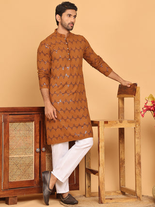 Sequin & Embroidered Kurta with Pyjamas