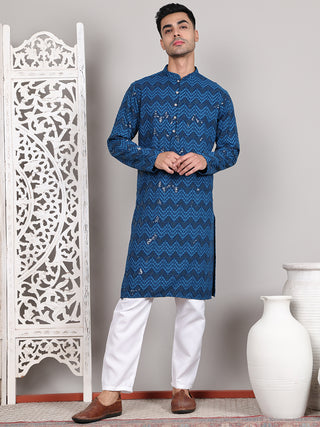 Sequin & Embroidered Kurta with Pyjamas