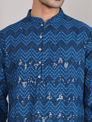 Sequin & Embroidered Kurta with Pyjamas