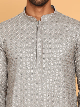 Viscose Sequins and Embroidered Kurta Set for Men