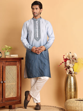 Ombre Printed Straght Kurta Pyjama for Men