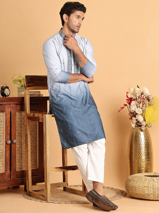 Ombre Printed Straght Kurta Pyjama for Men