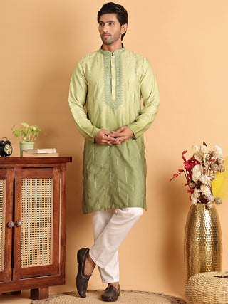 Ombre Printed Straght Kurta Pyjama for Men