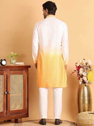 Ombre Printed Straght Kurta Pyjama for Men