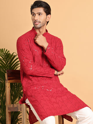 Embroidered Sequined Viscose Straight Kurta Pyjama