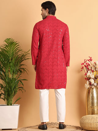 Embroidered Sequined Viscose Straight Kurta Pyjama