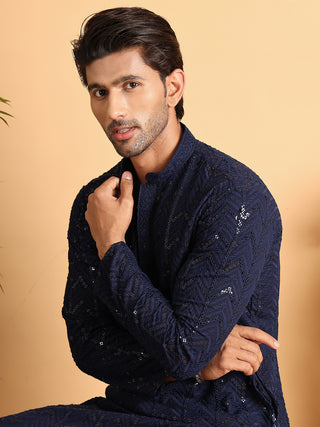 Embroidered Sequined Viscose Straight Kurta Pyjama