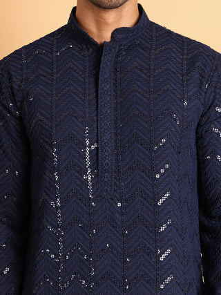 Embroidered Sequined Viscose Straight Kurta Pyjama