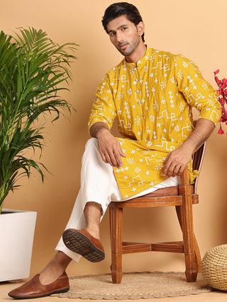 Embroidered Silk Blend Straight Kurta Pyjama