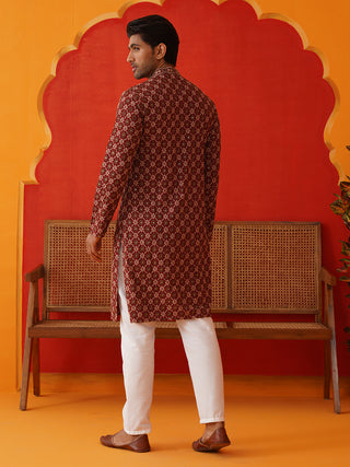 Embroidered Kurta Pyjama Set For Men