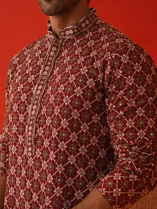 Embroidered Kurta Pyjama Set For Men