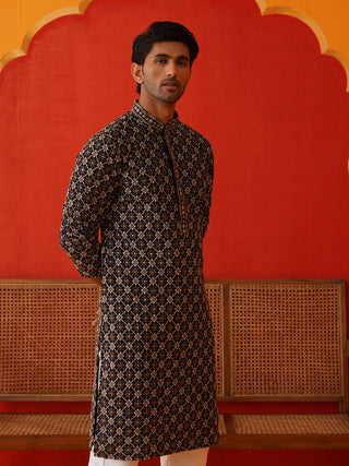 Embroidered Kurta Pyjama Set For Men